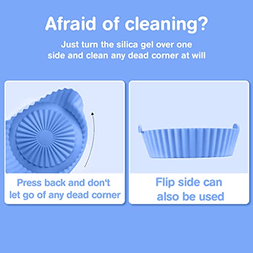 HASTHIP® Air Fryer Reusable Silicone Pot, Air Fryer Pot with Ear Handles, Air Fryer Accessories, Easy to Clean,6.5 in, Air Fryer Silicone Liner Wave Stripe Texture for Even Heat, Blue HASTHIP® Air Fryer Reusable Silicone Pot, Air Fryer Pot with Ear Handles, Air Fryer Accessories, Easy to Clean,6.5 in, Air Fryer Silicone Liner Wave Stripe Texture for Even Heat, Blue